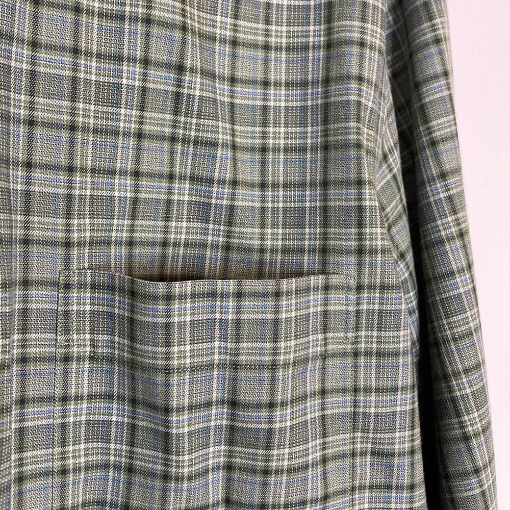 Nordstrom Mens Formal Button Down Plaid Green Dress Shirt - Picture 10 of 14